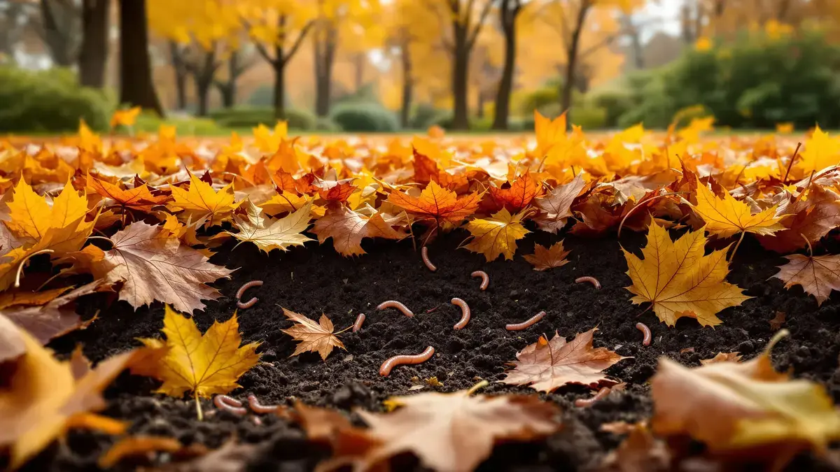 Onder een tapijt van autumnbladeren zorgen onzichtbare organismen voor de voeding van je bodem tijdens de winter
